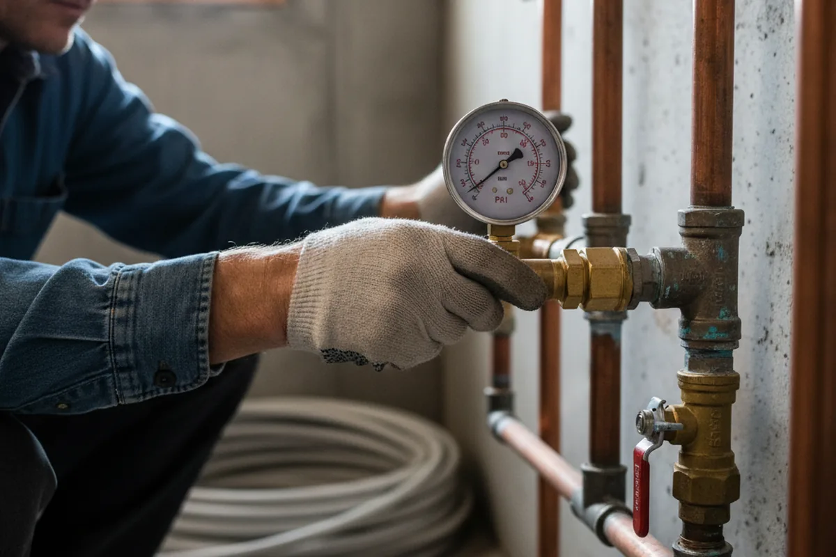 Pressure testing a repaired line during Water Line Repair in Bridgeton